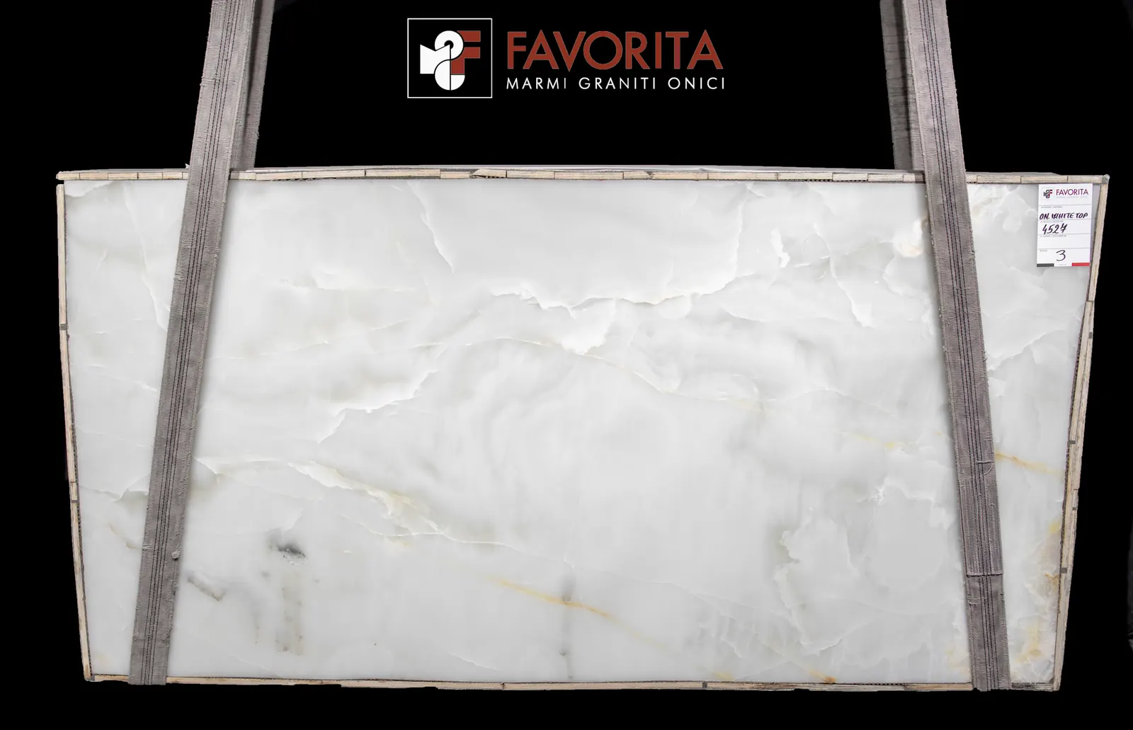 Onice White Top Strong, оникс — образец натурального камня