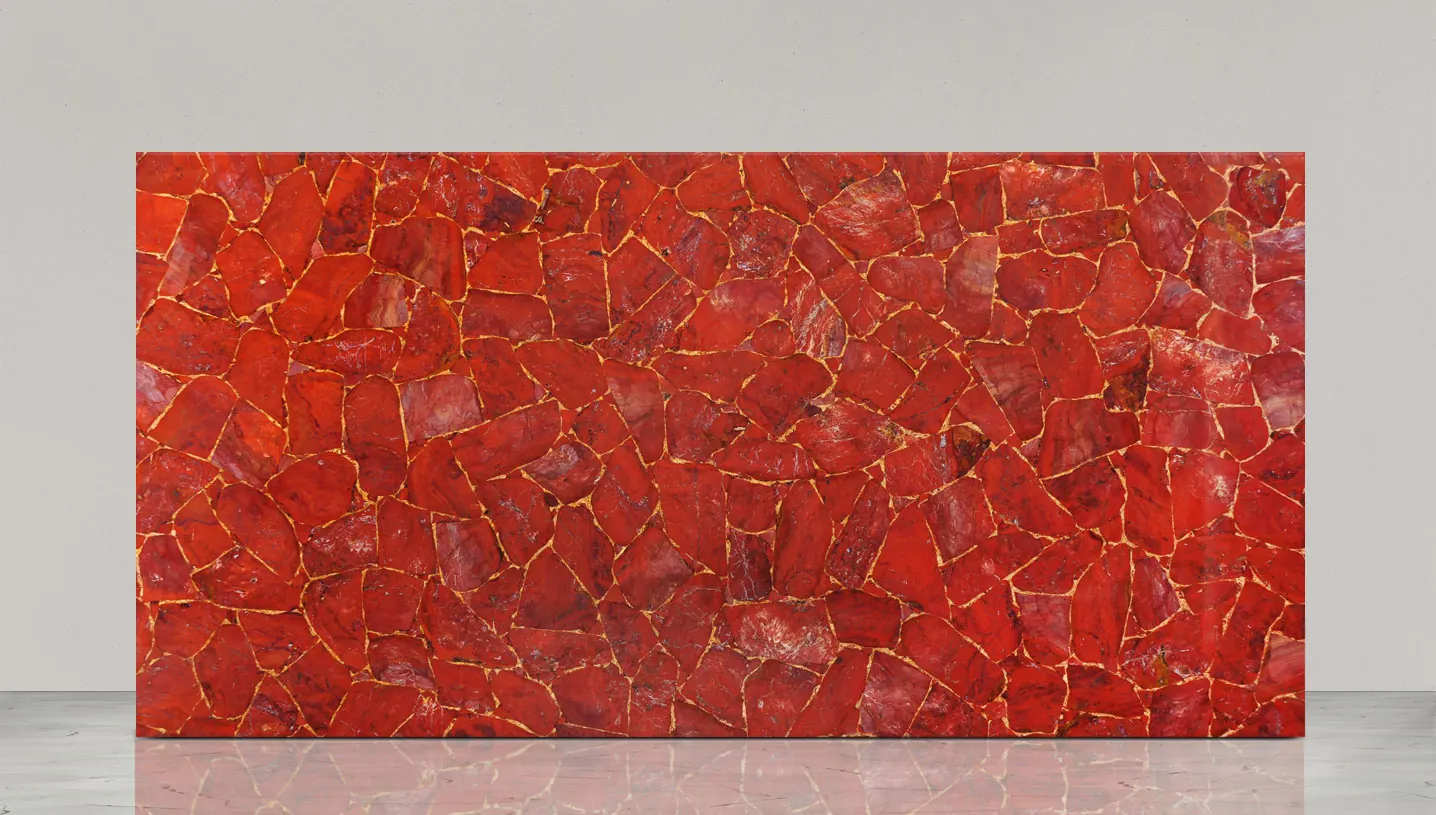 Jasper Red with gold, полудрагоценные камни — образец натурального камня